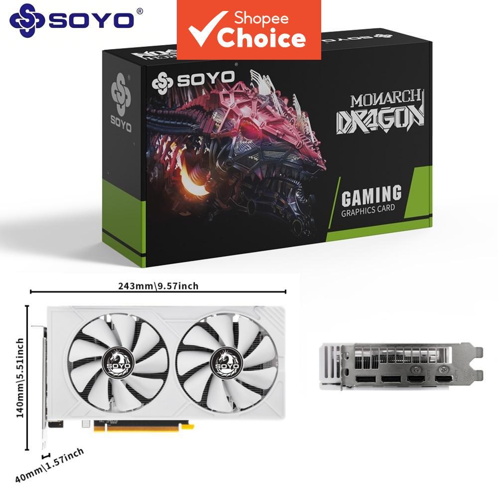 Placa de vídeo SOYO RX580 8GB GDDR5 de alto desempenho, jogos fluidos e saída estável, ideal para upgrades de PC