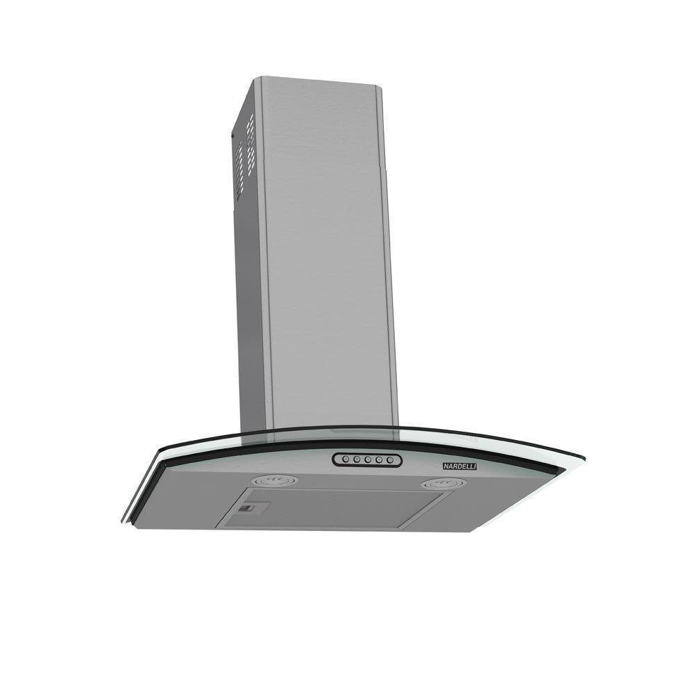 Coifa de Parede Nardelli Vidro Curvo Slim 60cm Inox 3 Velocidades LED 220V