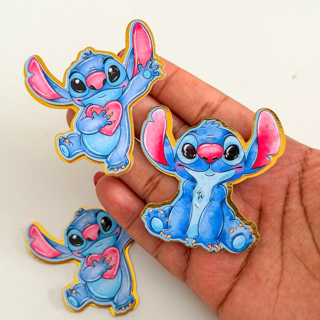 Aplique 3d Stitch I Personalizados para Caixinhas, Tubetes, Cofrinhos e Lembrancinhas, Faço Todos os Temas
