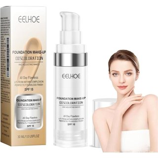 Base de Maquiagem EELHOE que Muda de Cor, Base Eelhoe Perfeita que Muda de Cor, Cobertura Total, Hidratante, Protetor So