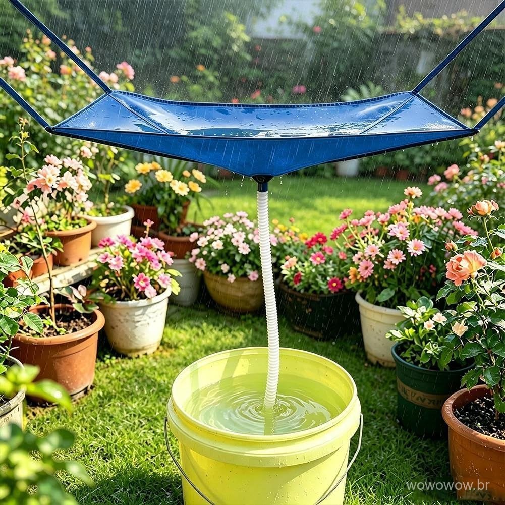 Coletor de Água da Chuva para Jardim, Capa para Coifa, Coletor de Água da Chuva 2 em 1 com Mangueira, Capas de Limpeza p