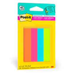 Marcador de página adesivo Post-it Flags de papel 76x15mm 180 folhas 3M