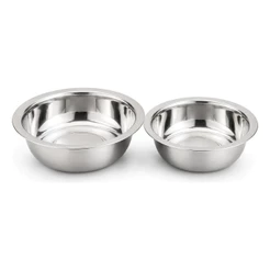 Kit 2 Bowls Inox Tigela 16 18 cm Empilhável Cozinha Misturar Receita Salada Confeitaria