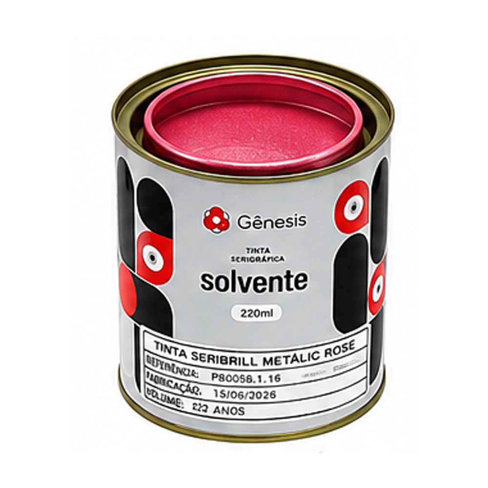 Tinta Seribrill Metallic Rosé 220ml - Gênesis Sacolas Plásticas