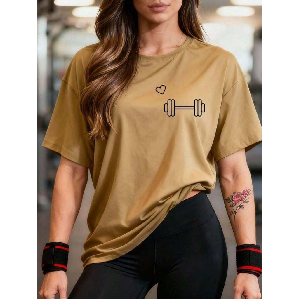 Camiseta Feminina 100% Algodão fio 30.1 Treino Caminhada Crossfit Academia Musculação