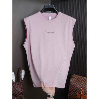 Americano Casual carta impressa colete masculino solto Undershirt esportes colete verão juventude colete sem mangas topo