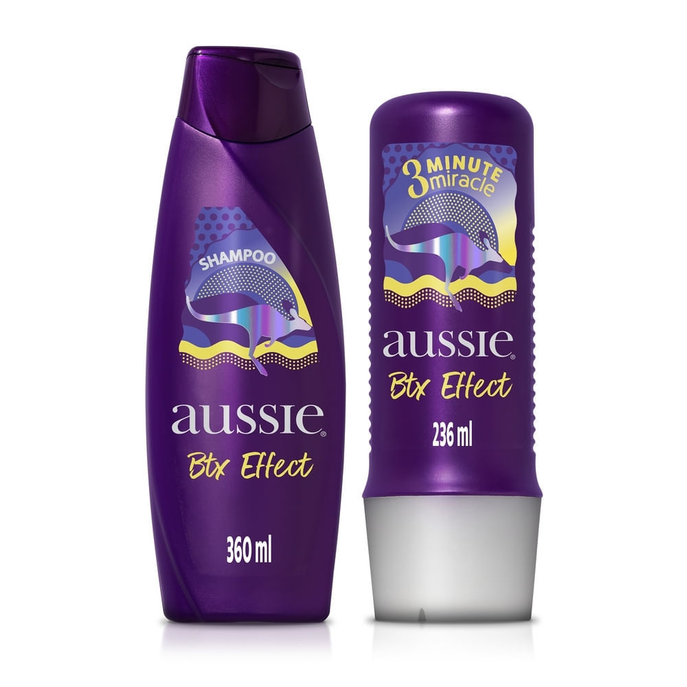Shampoo Aussie Btx Effect 360ml e Creme de Tratamento Aussie Btx Effect 3 Minutos 236ml