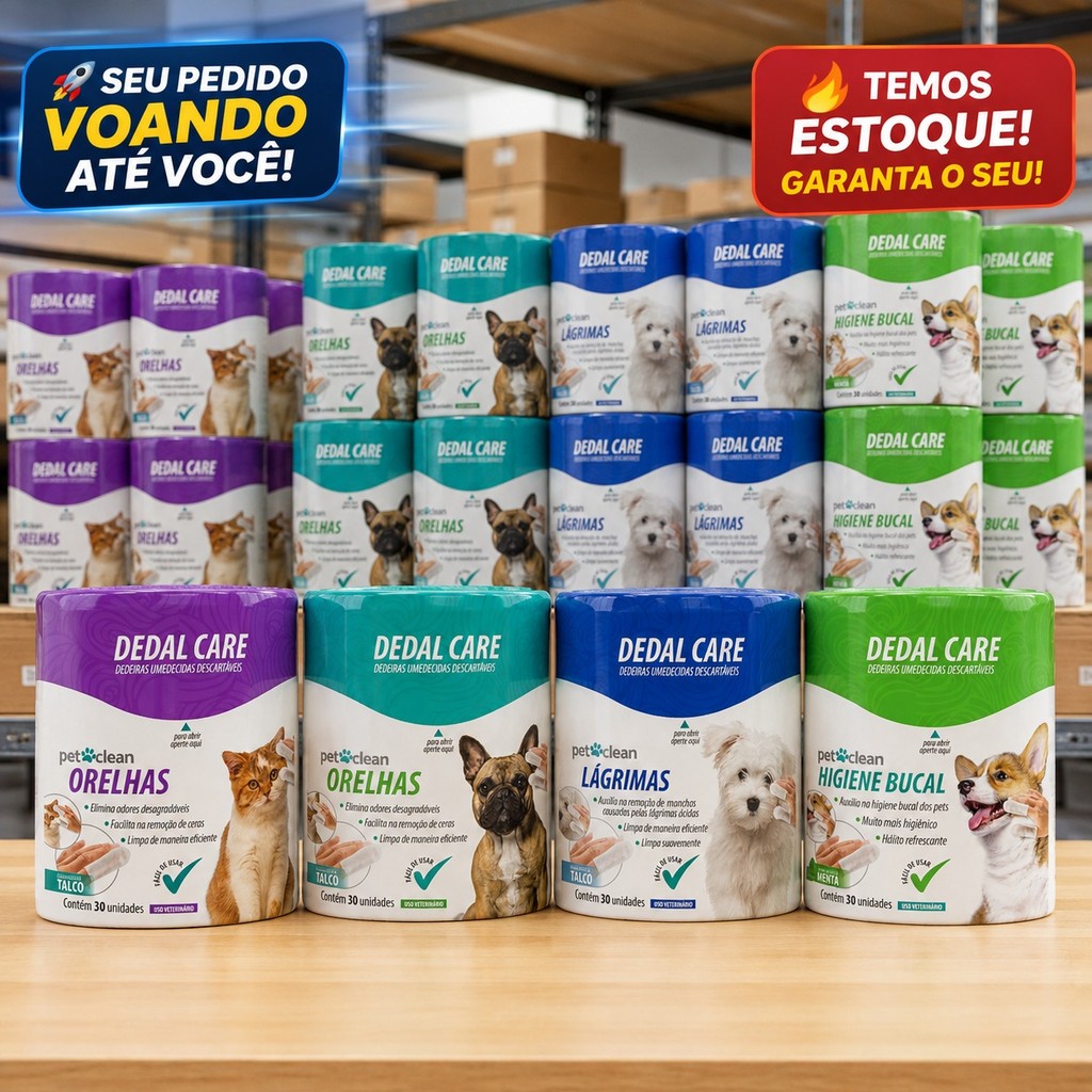 Dedal Dedeira Pet Clean Higiene Bucal Orelhas ou Lágrimas Cães e Gatos 30un — imagem 2 de 2
