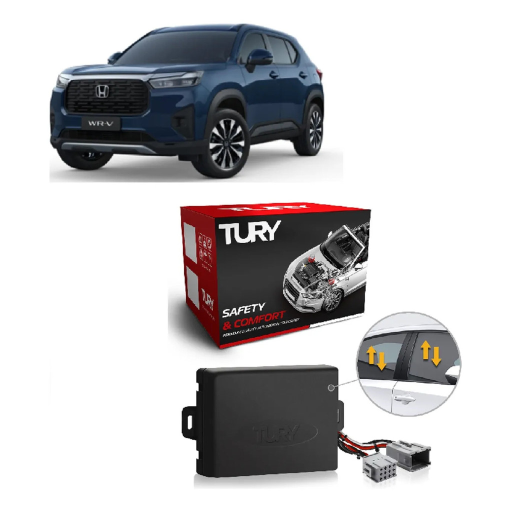 Módulo De Vidro Descida e Subida Tury Antiesmagamento Honda Wrv 2025 Pro 4.78 Ce