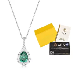 Colar Moissanite de Prata 925 Gota Cravejada 0,58ct