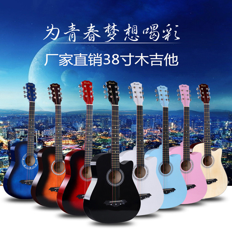 Guitarra novo produto guitarra acústica instrumento Musical Basswood 127cm iniciante