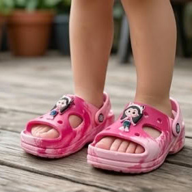 papete Gaby Casa Magica Rosa Menina Sandália Enfeite Personagem  Babuche Confortável Leve para Criança
