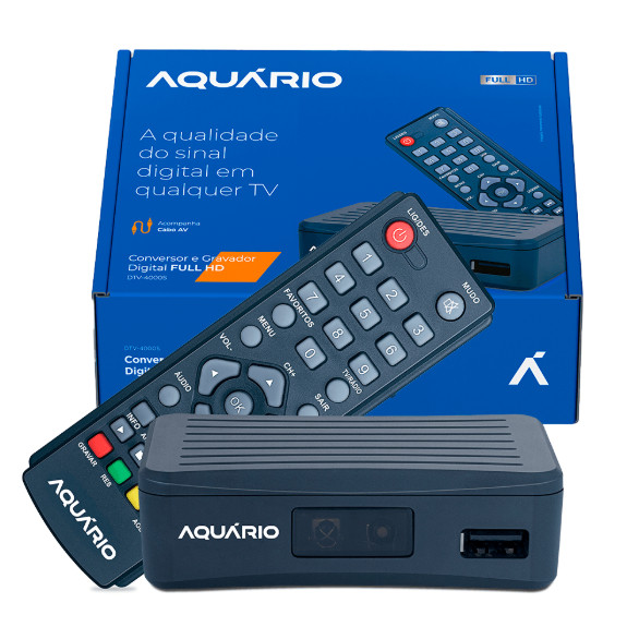 Conversor e Gravador Digital Aquário DTV-4000S Hdmi Full Hd Preto Bivolt