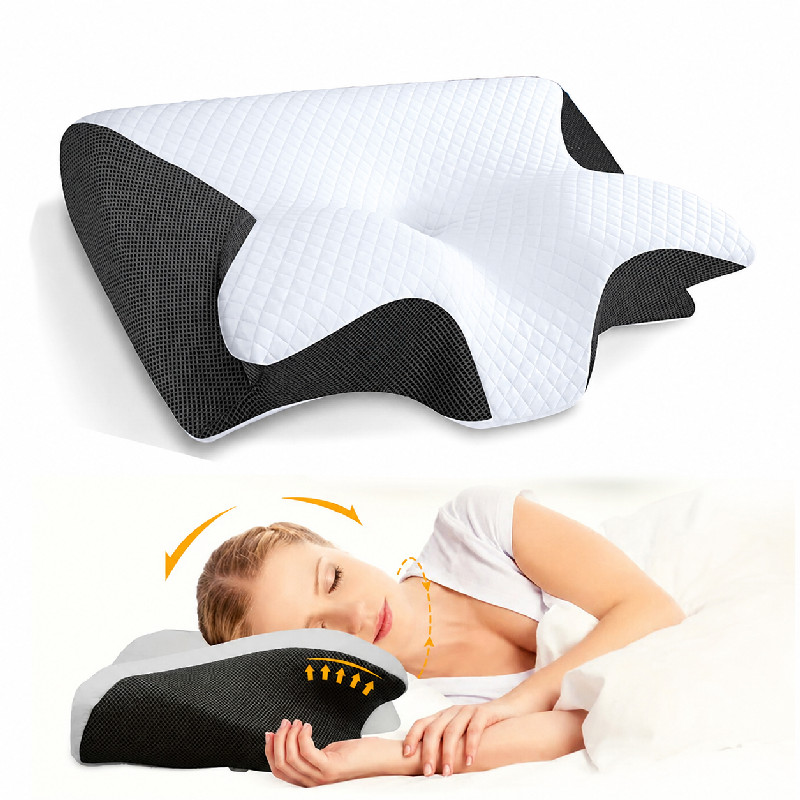 Travesseiro Ortopédico Cervical de Espuma de Memória Ergonômico com Suporte para Pescoço