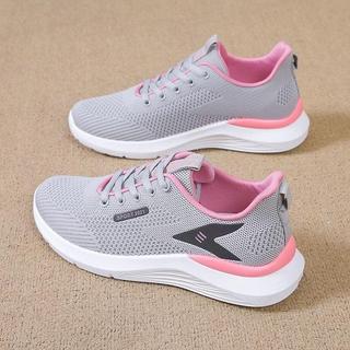 Primavera novo estilo All-Match leve sapatos esportivos femininos malha oco Casual versão coreana sola macia confortável