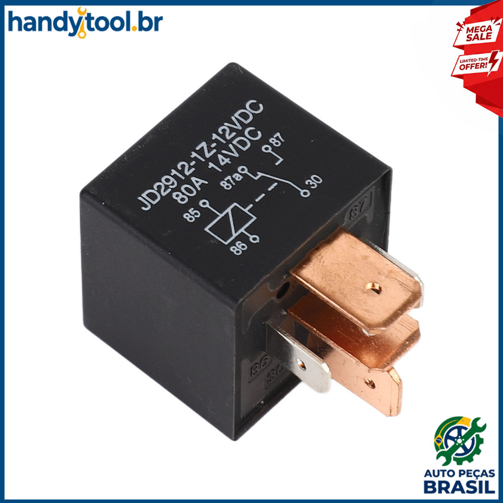 Relé de 5 pinos para carro 80A de alta capacidade Xtahdge - Acionamento/freio de serviço pesado para todas as