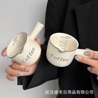 Xícaras de espresso italianas de e design atraente, com marcações de medição, requintadas xícaras de medi