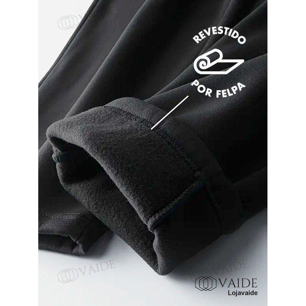 Calça Pantalona Feminina Moletom Liso Básico Moda Oversized Treino Confortável Plus — imagem 2 de 2