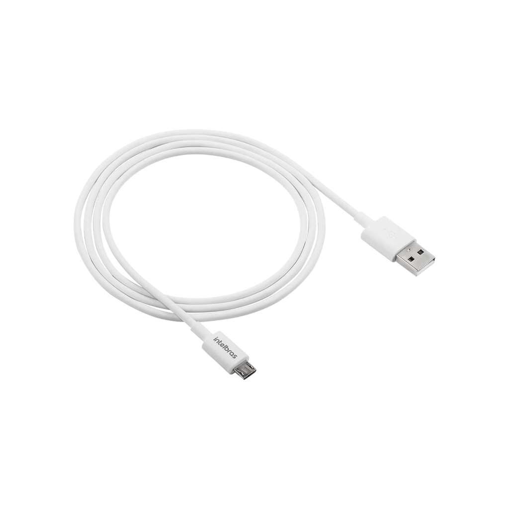 Cabo USB-A para Micro USB de 1,2m em PVC Branco EUAB 12PB Intelbras
