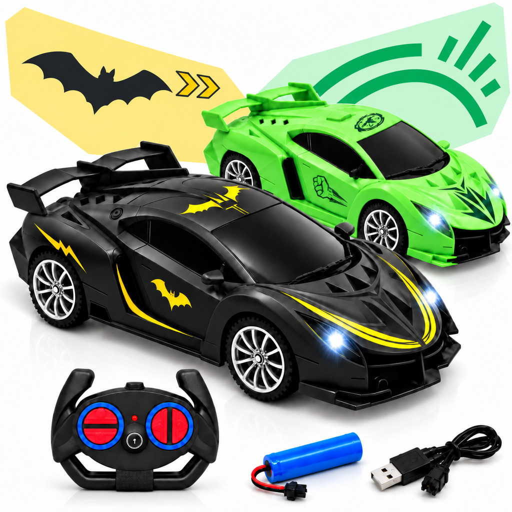 Carrinho De Controle Remoto Bugatti Brinquedo Corrida Veloz Com Luz Recarregavel Menino Kizumba