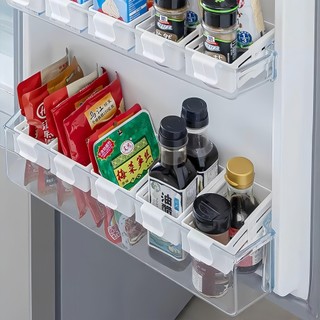 Geladeira retrátil pequena caixa de suspensão livre ajustável Snap-on geladeira porta lateral molho pacote lanches arrum