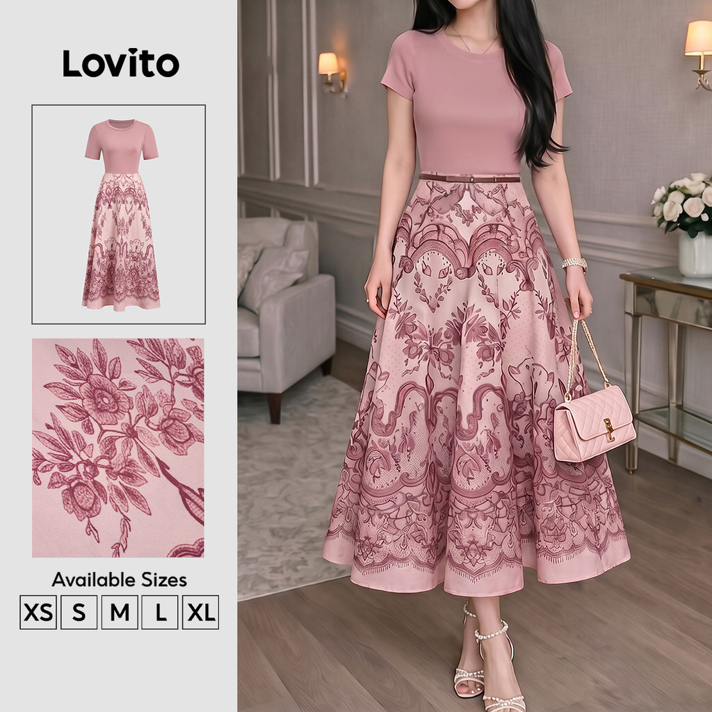 Lovito Vestido Boho Retrô Exquisito Para Primavera/verão Feminino DRK8P1D939