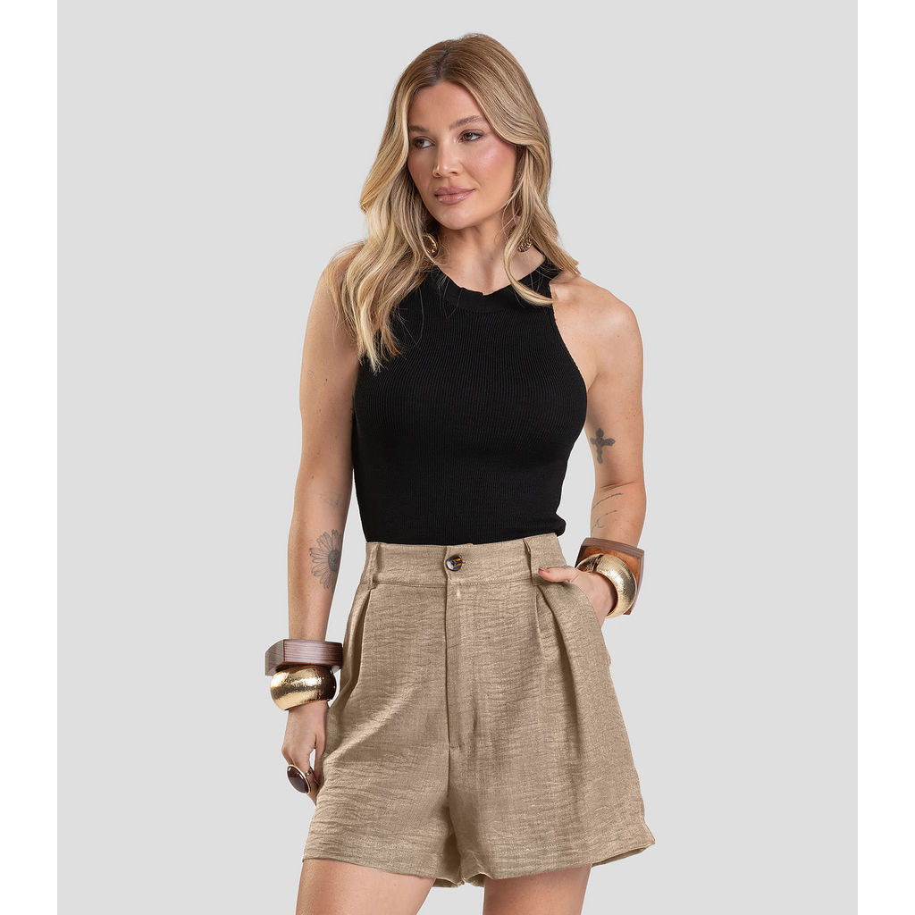Shorts Feminino em Tecido Dianna Marrom