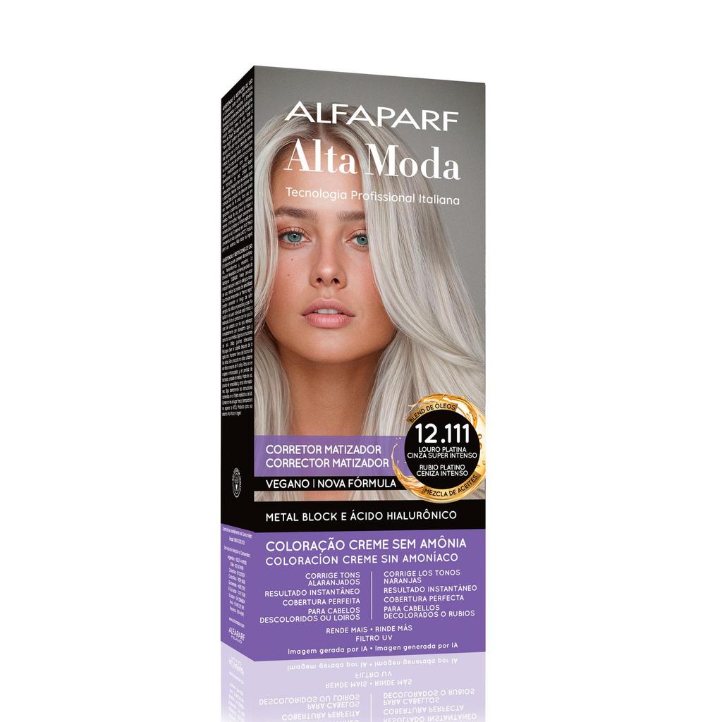 Coloração Creme S/ Amônia Loiro Platina Cinza 12.11 Alfaparf Alta Moda 120G