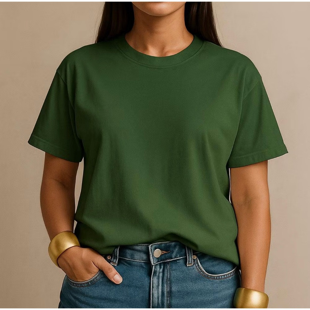 Camiseta Feminina 100% Algodão Lisa Premium Casual Dia a Dia Trabalho Gym Moda Conforto Top Estilosa — imagem 2 de 2
