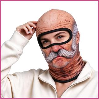 Rosto Cobrindo Engraçado À Prova De Vento Realista Novidade Velho Impressão Capuz Ciclismo Capa Facial Completa Para Cam