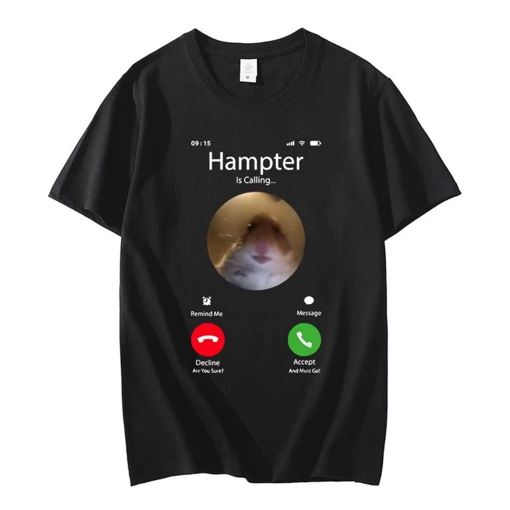 Blusa Meme Hamster Camera Hampter Camiseta Moda Camiseta Streetwear Unisex