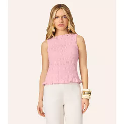 Regata Feminina Em Viscose Com Lastex Endless Rosa