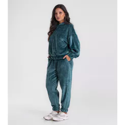 Conjunto Blusão Com Calça Endless Plush Feminina Verde