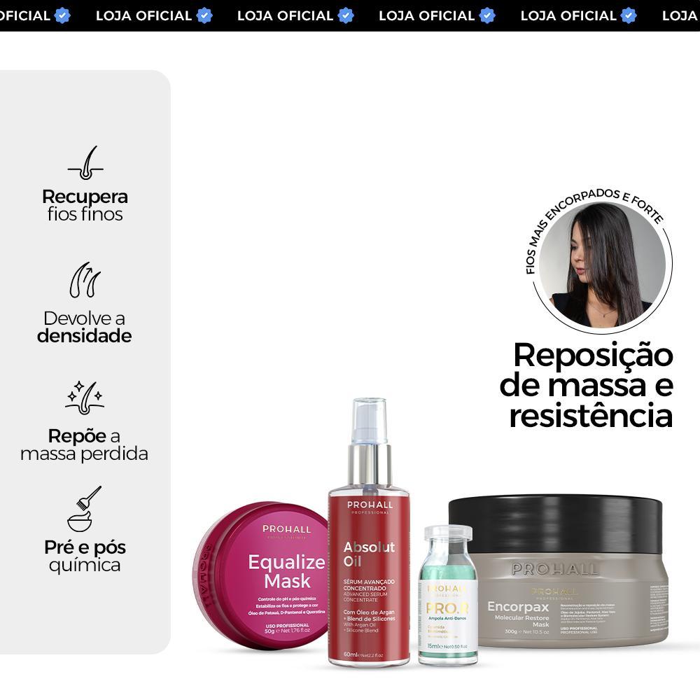 Kit Tratamento Para Pontas Duplas: Absolut Oil, Encorpax, Ampola Pro R e Máscara Equalize 50g