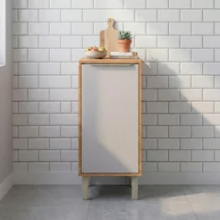 Balcão 1 Porta 40 cm Brilhante Celeste Cinamomo/Offwhite