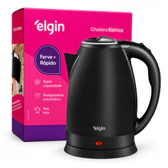 Chaleira Elétrica 2L Inox Preta 1200W 127V Elgin