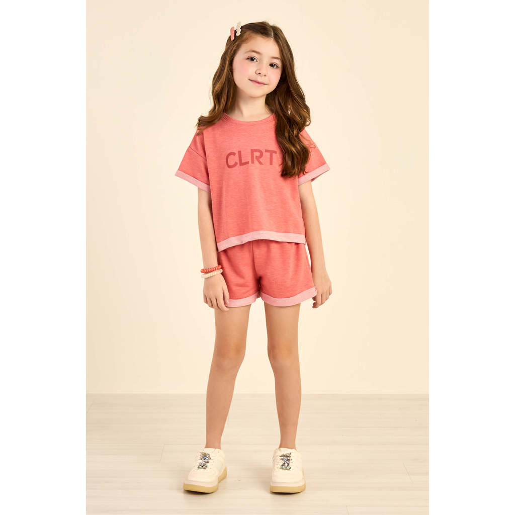Conjunto Infantil Menina Blusa e Shorts Colorittá Vermelho · foto 2