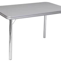 Mesa para Sala de Jantar Gisele Estilo Clássico Cromado/Cinza