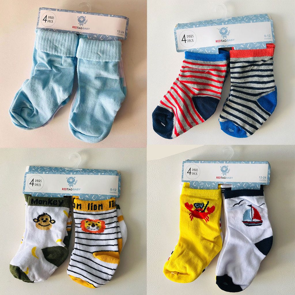 4 pares!Comércio exterior pedido Original autêntico meninos crianças bebês primavera outono meias de algodão puro meias 