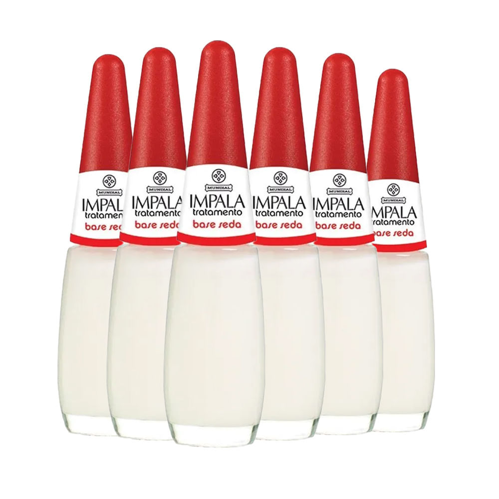 Kit Esmalte Impala Tratamento Base Seda - 6 Unidades