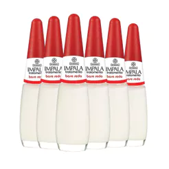 Kit Esmalte Impala Tratamento Base Seda - 6 Unidades