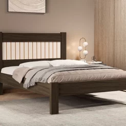 Cama Casal para Quarto em MDF Bela Soft Marrom/Chocolate