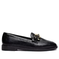 Mocassim Feminino Beira Rio Napa Croco Preto