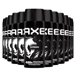 Kit Desodorante Antitranspirante Aerosol Masculino Axe Urban Anti Manchas 152ml/89g - 12 Unidades