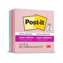 Bloco de notas adesivas Post-it coleção Para Viajar 3 blocos de 76x76mm 270 folhas 3M