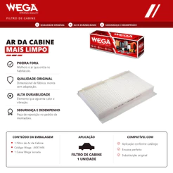 Filtro Do Ar condicionado cabine PEUGEOT 307 308 408 – Wega AKX1446