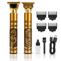 Máquina Cortar Cabelo Barbeiro Profissional Premium Dragão Elétrica Bateria Recarregável Alta Performance