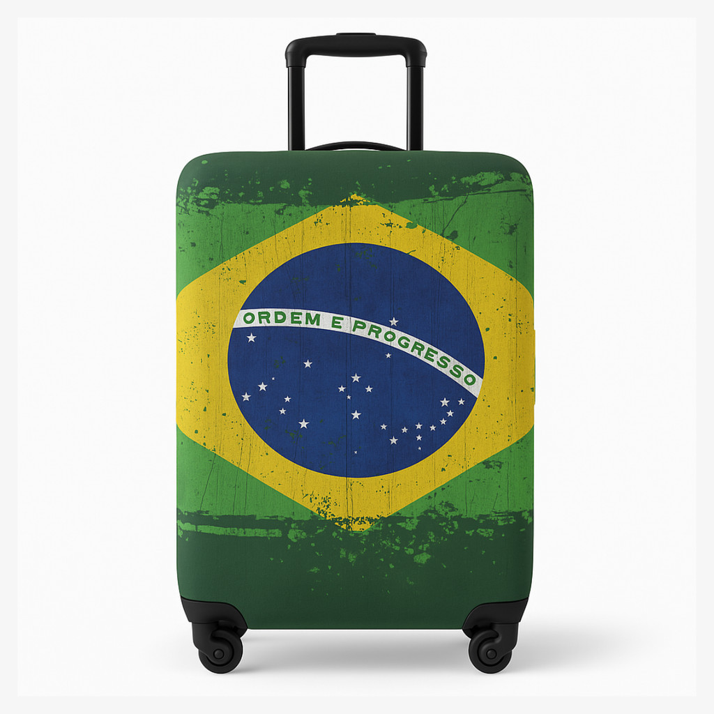 Capa para Mala Viagem Protetora Tecido Suplex Resistente Estampas Bandeira Brasil Bagagem Bordo F P Ecom