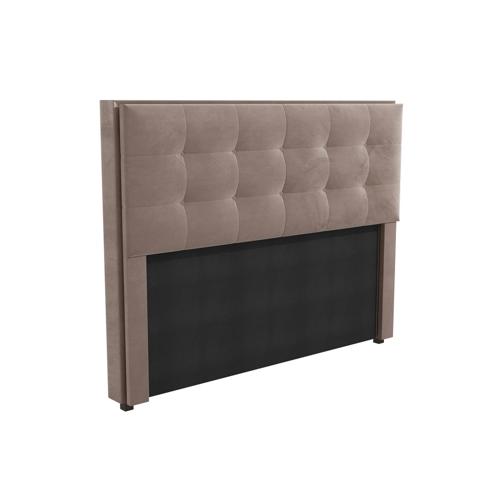 Cabeceira Cama Box Kappesberg Queen Veludo Cinza Claro 160cm