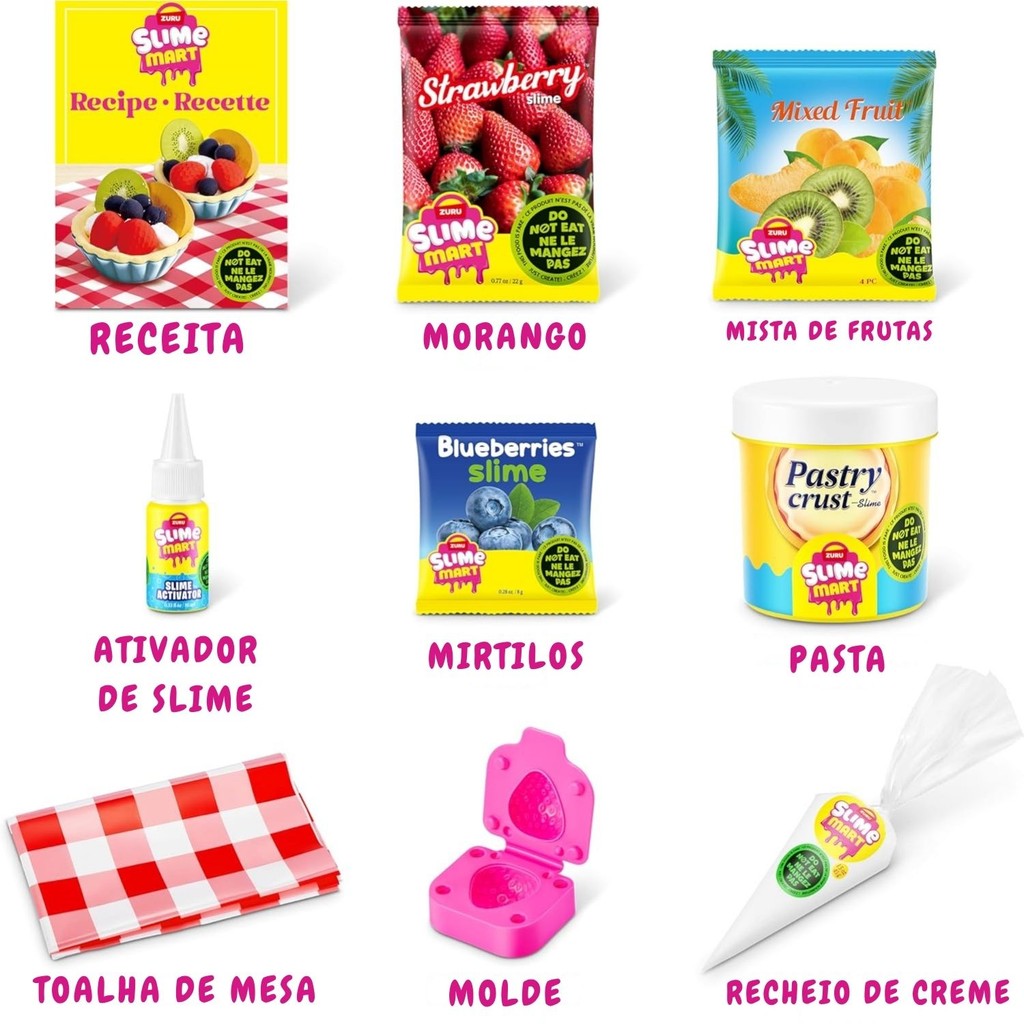 Detalhes do Slime Mart Torta Morangos e Mirtilo Realista - Fun